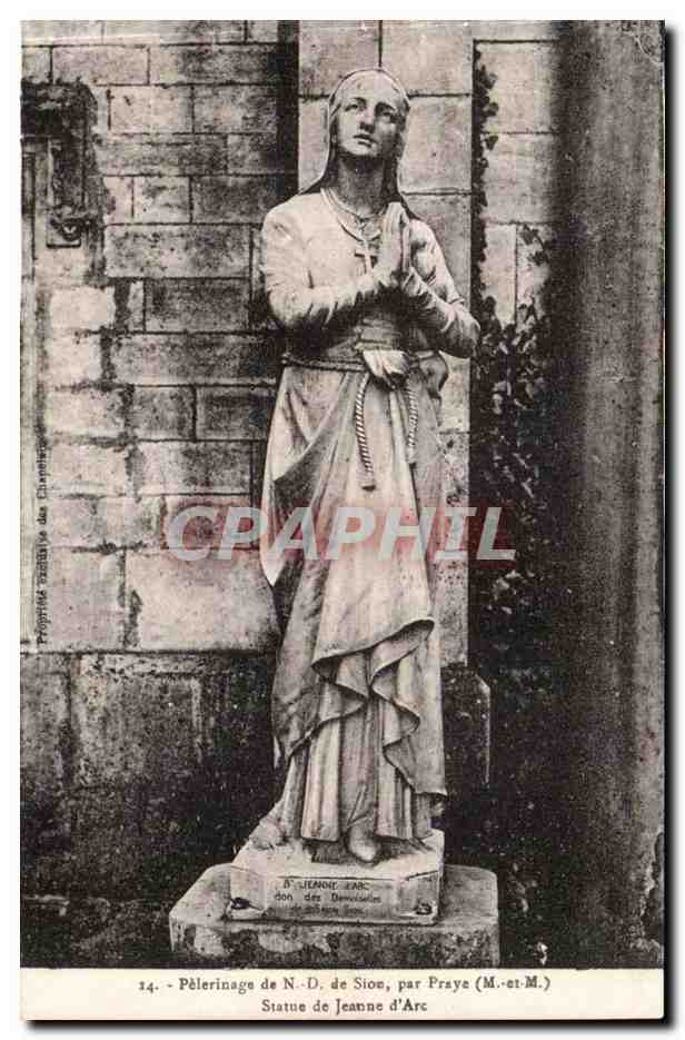 Pèlerinage de N.-D. de Sion, par Praye (M.-et-M.) — Statue de Jeanne d'Arc — Propriété des Chambres