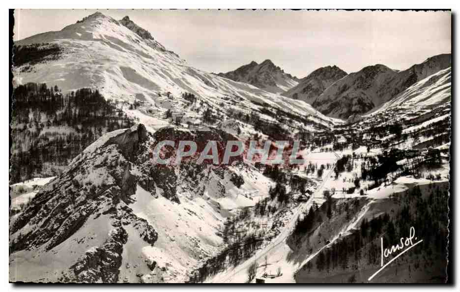 Valloire CPA La Setaz et ses pistes sur les Verneys Dans le fond le grand Galibier