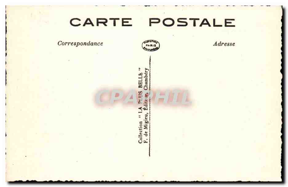 Abbaye d'Hautecombe CPA Couvent des religieux cisterciens  — Rückseite