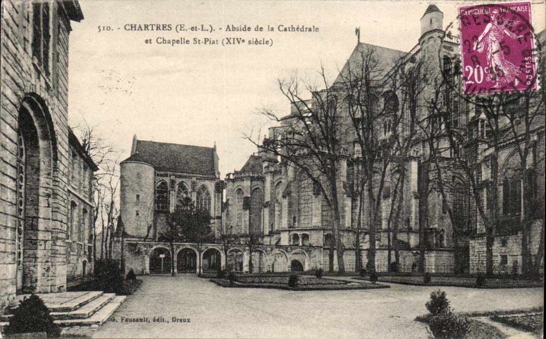 CPA Chartres Abside de la cathedrale et chapelle St Piat
