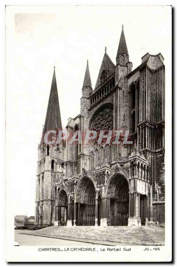 CPA Chartres La cathedrale Portail sud