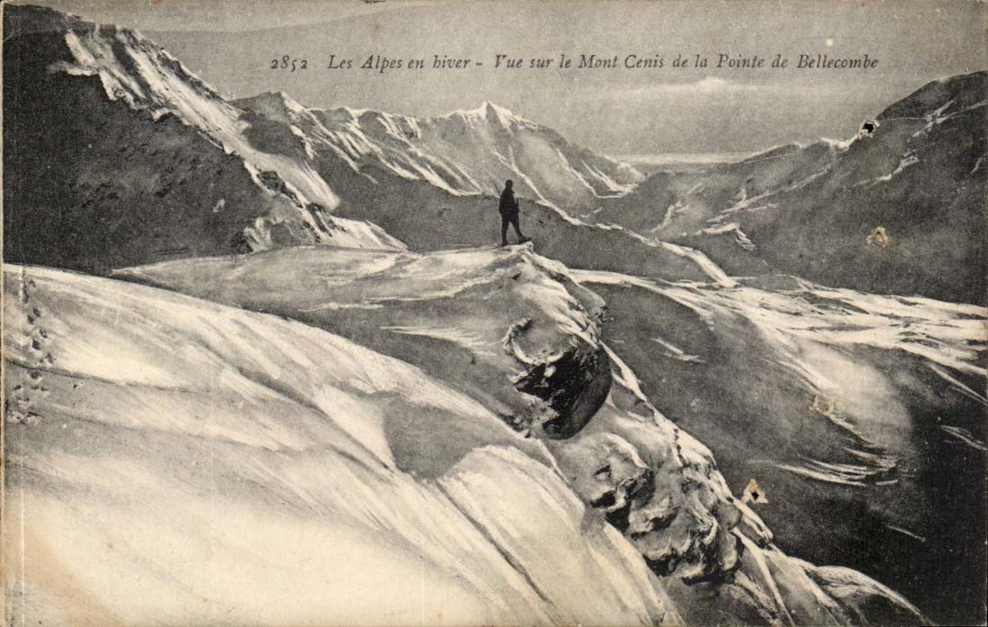 CPA Les Alpes en hiver Vue sur le Mont Cenis de la pointe de Bellecombe