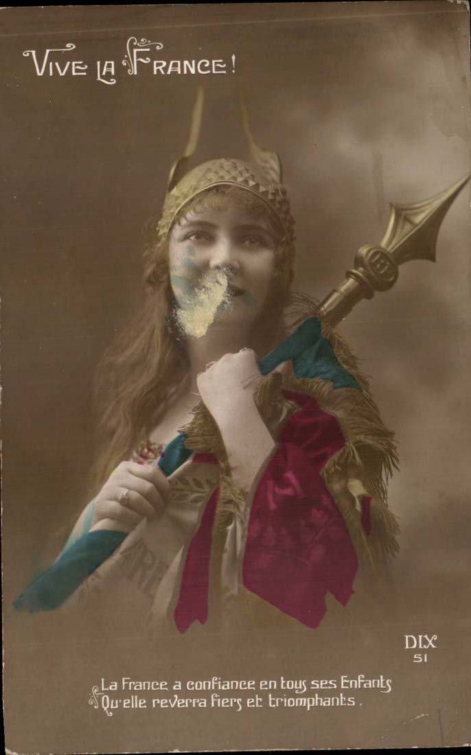 CPA Fantaisie Vive la France Femme Bonne annee