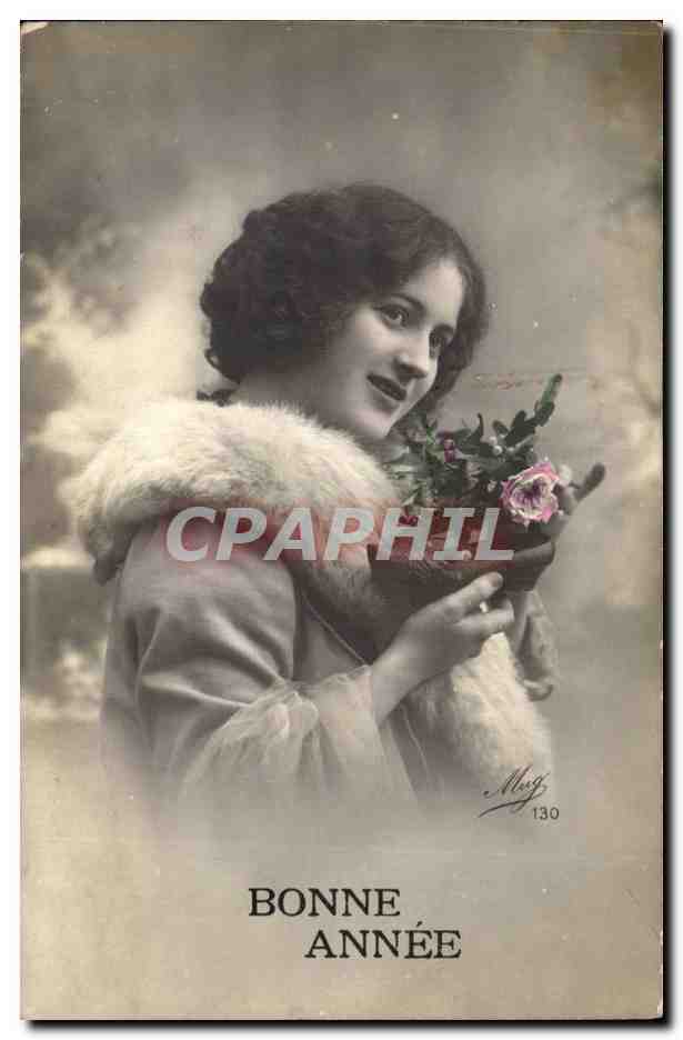 Jeune femme en manteau fourré — Bonne Année — Mug, n°130