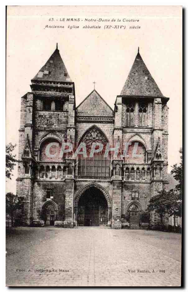 Le Mans - Notre-Dame de la Couture — Ancienne église abbatiale (XIe-XIVe siècle) — Éditeur A. Dolberg, Le Mans, n°43