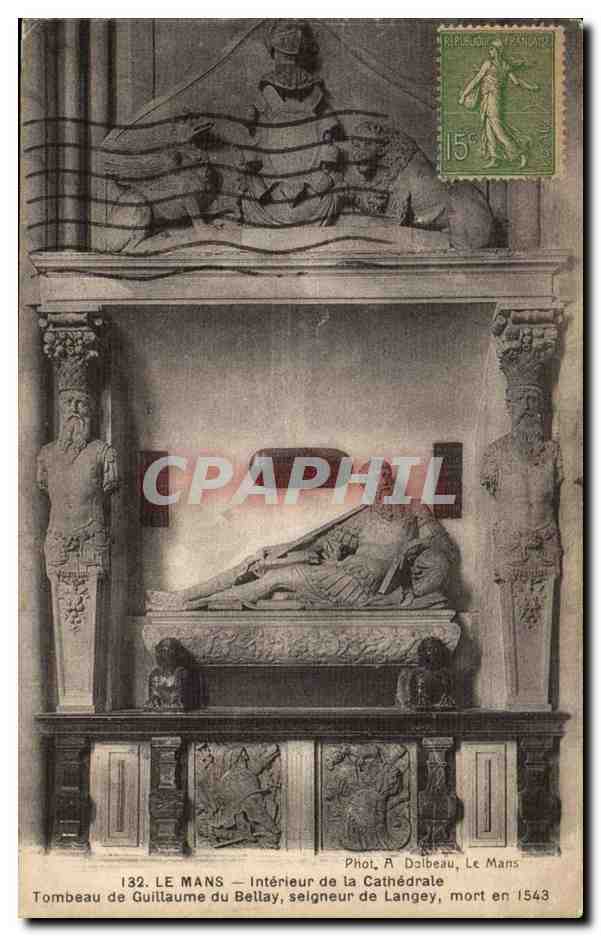 Le Mans CPA Interieur de la cathedrale Tombeau de Guillaume du Bellay seigneur de Langey mort en 1543