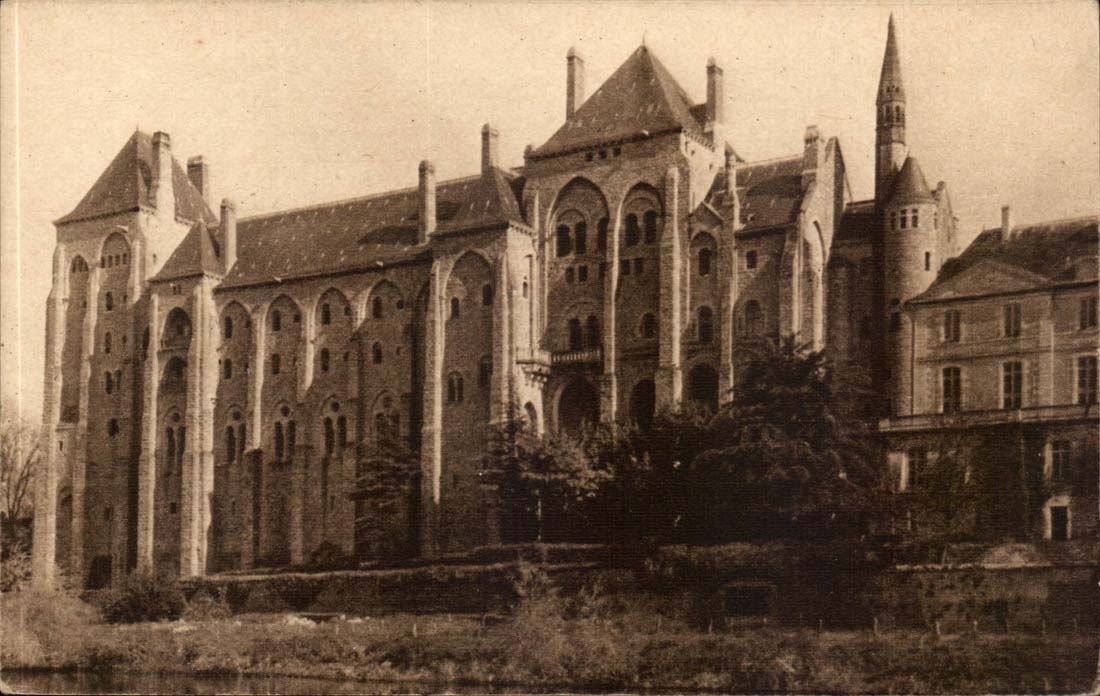 Solesmes CPA Abbaye Les batiments de 1896 vus de l'ile Saint Clement