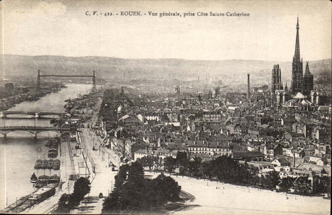 Rouen CPA Vue generale prise Cote Sainte Catherine