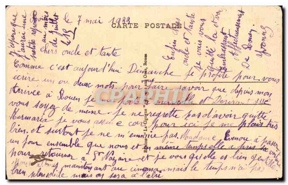 Rouen CPA Pont transbordeur — Verso