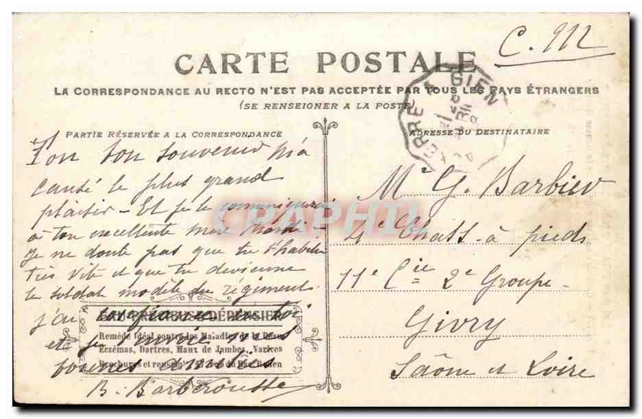 Rouen CPA la cathedrale Ensemble vu de la grosse horloge — Rückseite