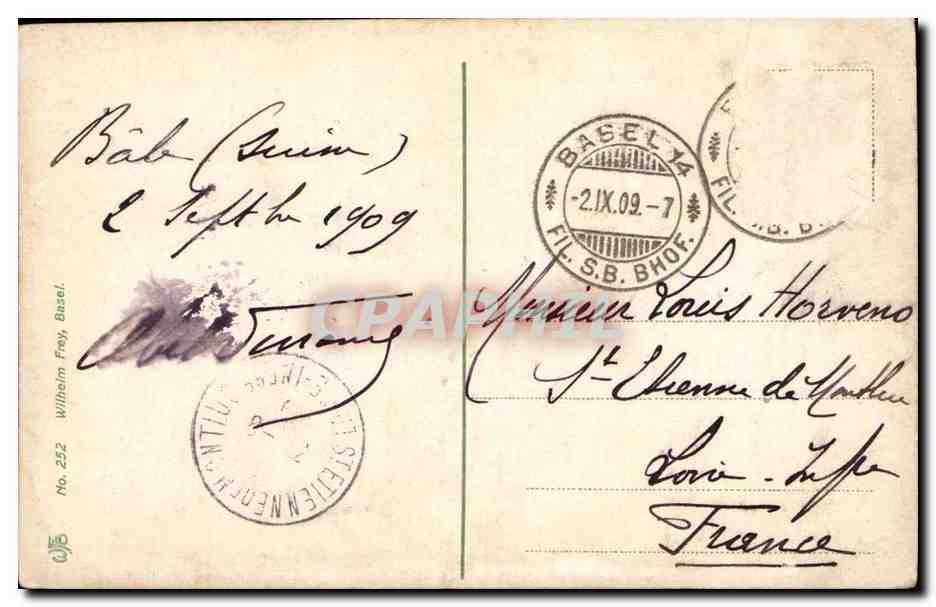 Suisse - Schweiz - Basel - Rathous - La Mairie - CPA  — Rückseite