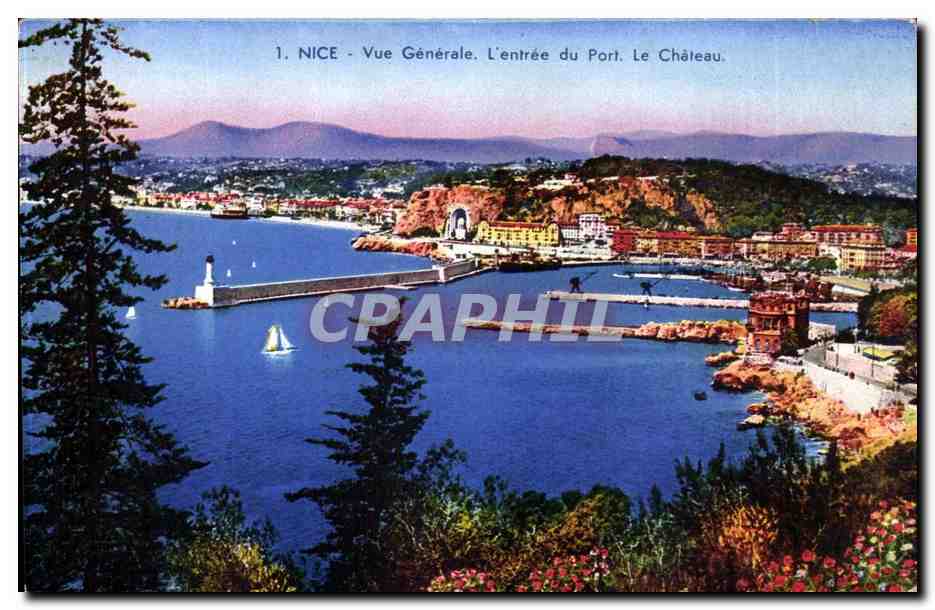 Nice - Vue Generale - L'Entree du Port Le Chateau CPA 