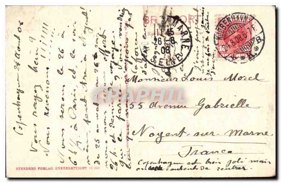 Danemark - Frederiksborg - Sot set fra Troldhotten CPA  — Rückseite