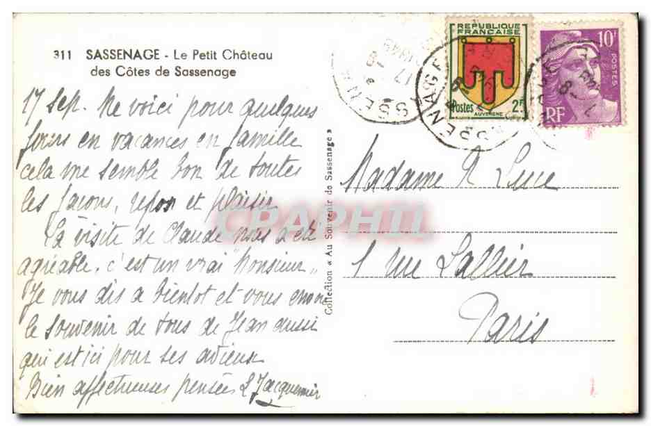 Sassenage - Le Petit Château des Côtes de Sassenage — éditeur CPAPHIL n°311 — Rückseite