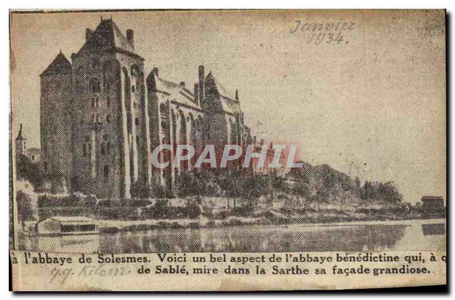 Solesmes - Abbaye - Voici un bel aspect de l'abbaye benedictine de Sable - - CPA 