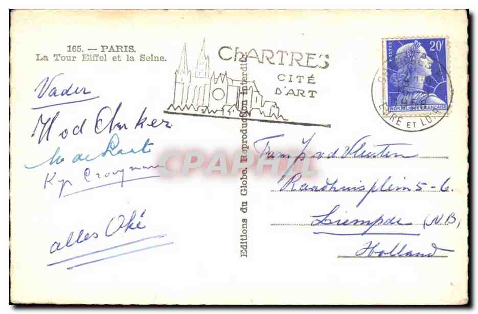 Paris - 7 La Tour Eiffe et la Seine - CPA  — Rückseite