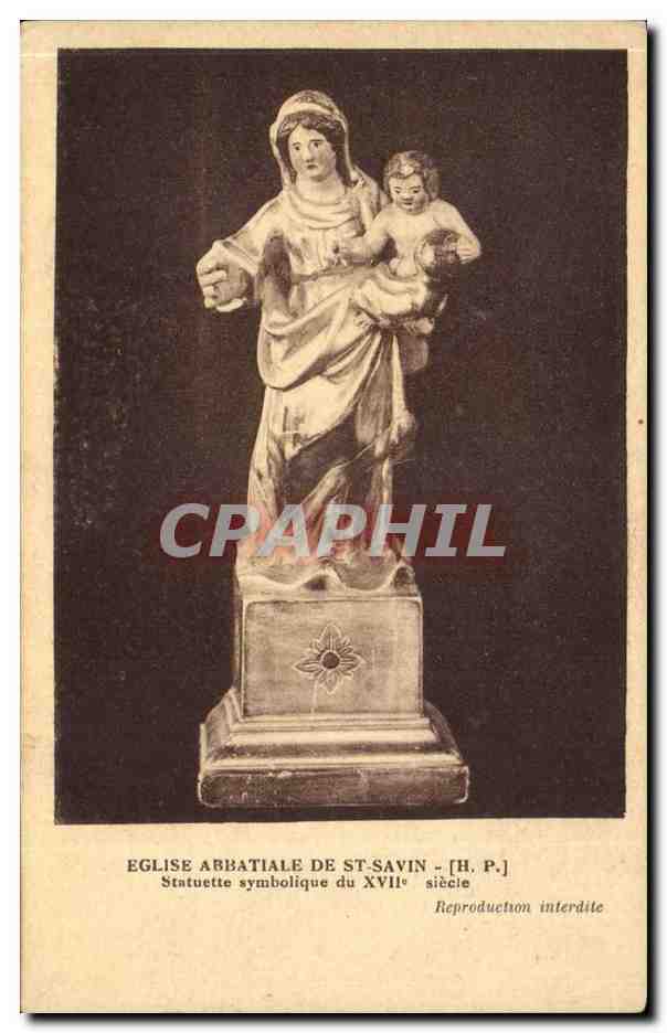Eglise Abbatiale de st savin - Statuette symbolique du XVii siecle CPA 