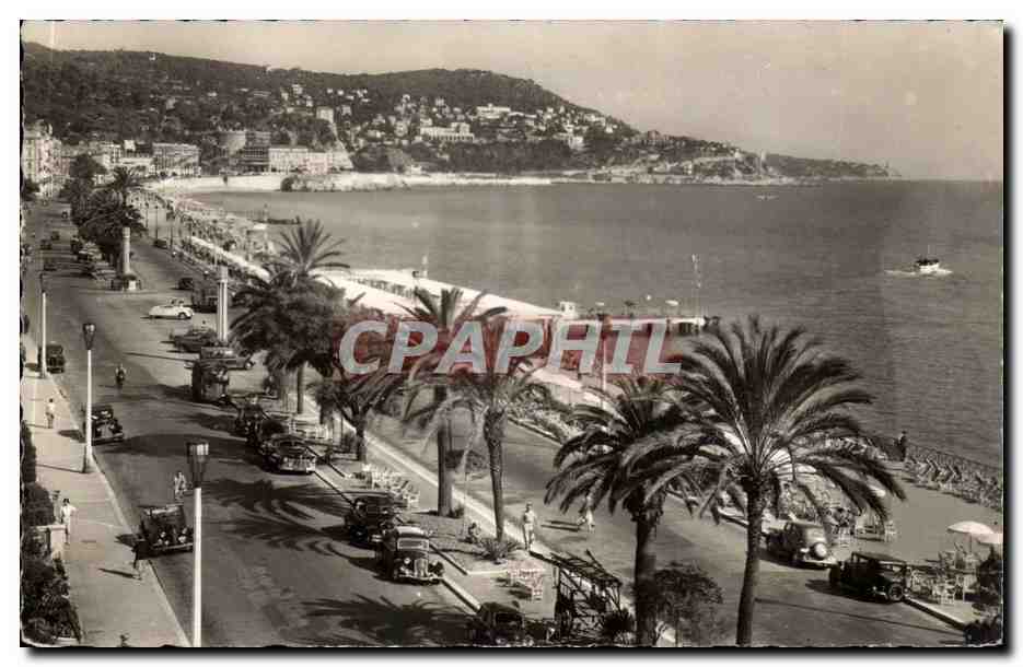 Nice - La Promenade des Anglais et le Mont Baron CPA 