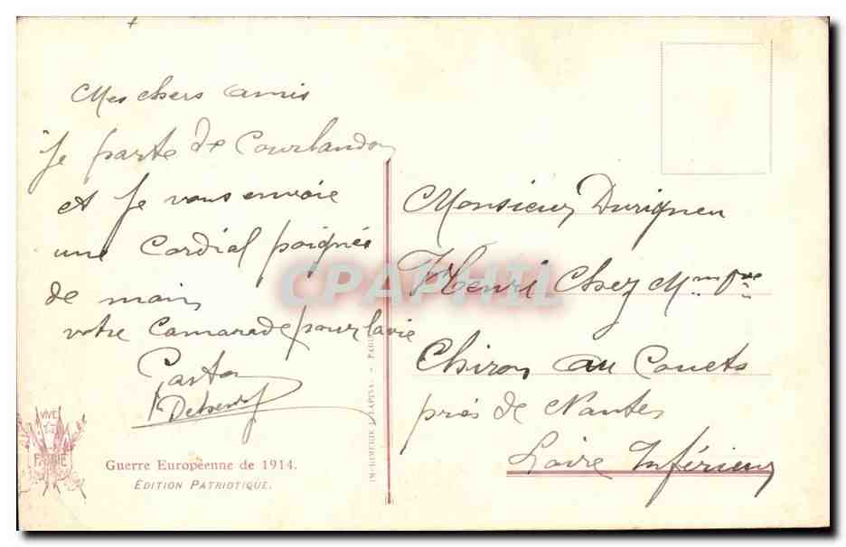 Reims - Rue de Lille - apre le bombardement - CPA  — Verso