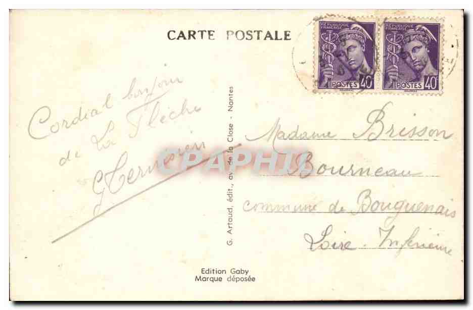 La Fleche - Les Arcades du Parc des Carmes- CPA  — Rückseite