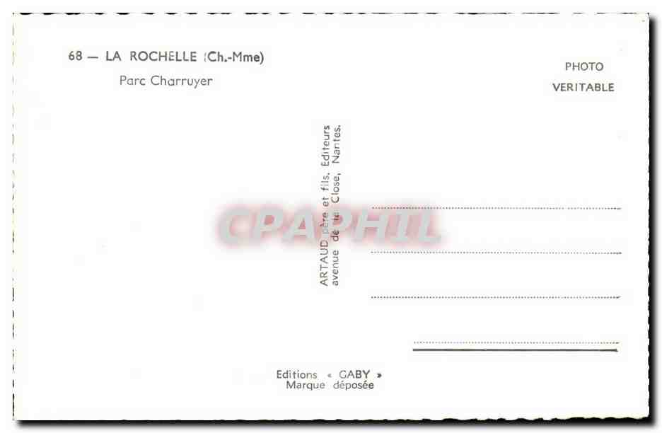 La Rochelle - Parc Charruyer - CPA  — Rückseite