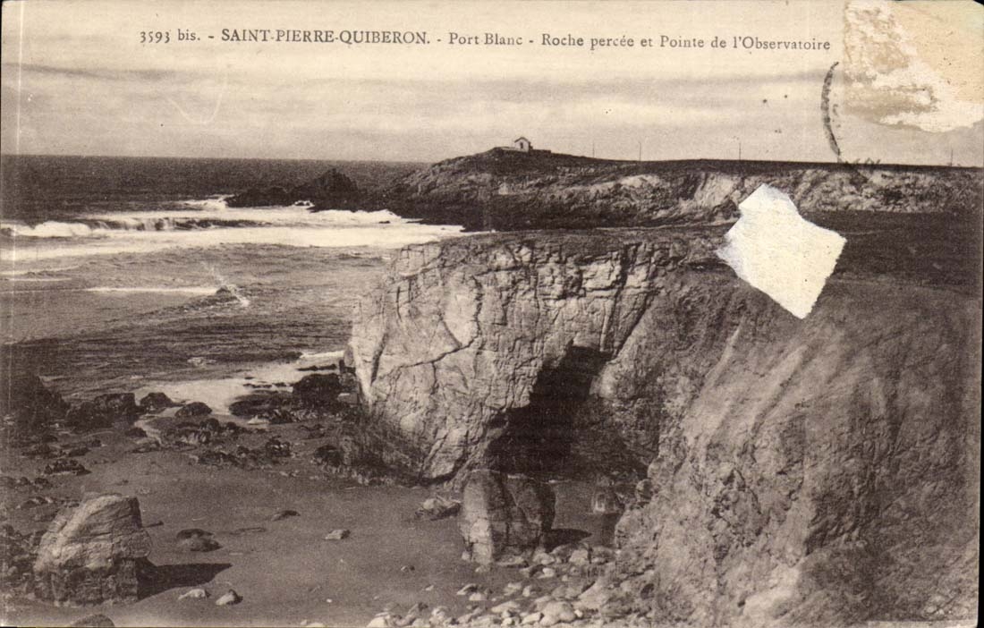Saint-Pierre-Quiberon — Port Blanc, Roche percée et Pointe de l'Observatoire — éditeur non identifié, n° 3593 bis