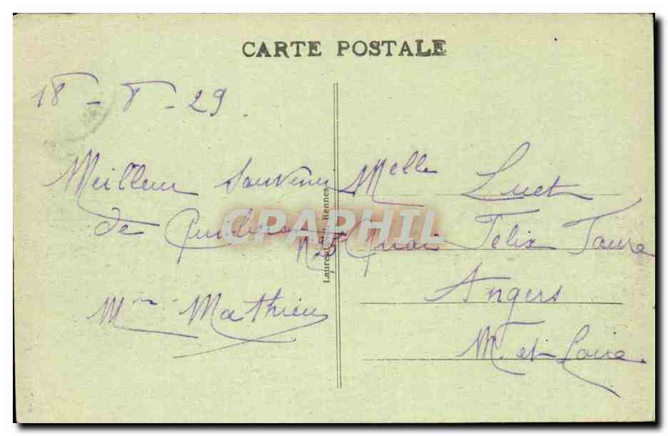 Saint-Pierre-Quiberon — Port Blanc, Roche percée et Pointe de l'Observatoire — éditeur non identifié, n° 3593 bis — Rückseite