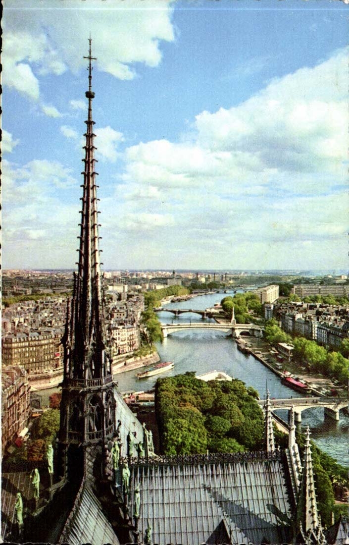 Paris - 4 - Panora depuis les Tours de Notre Dame - CPA 