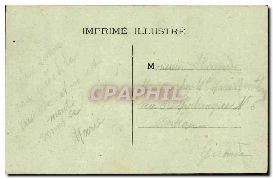 Gavarnie - Touristes sur le Chemin de la Cascade - cheval - CPA  — Verso