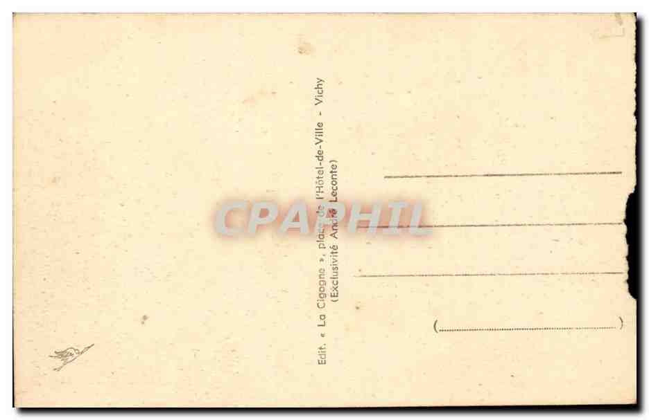 Vichy - L'Esplanade de l'Hotel de Ville - CPA  — Verso