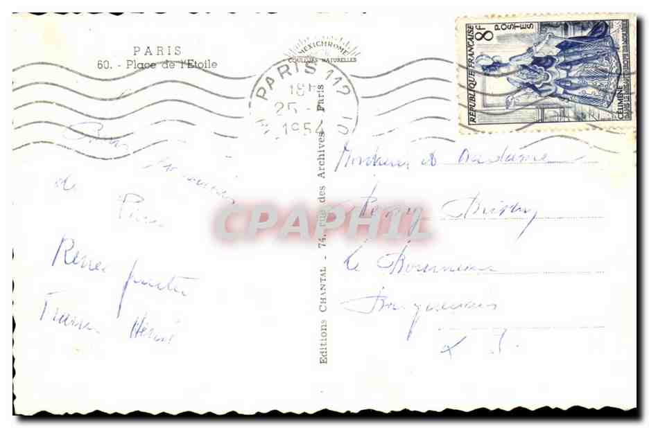 Paris - 8 - L'Arc de Triomphe - L'Etoile - CPa  — Verso