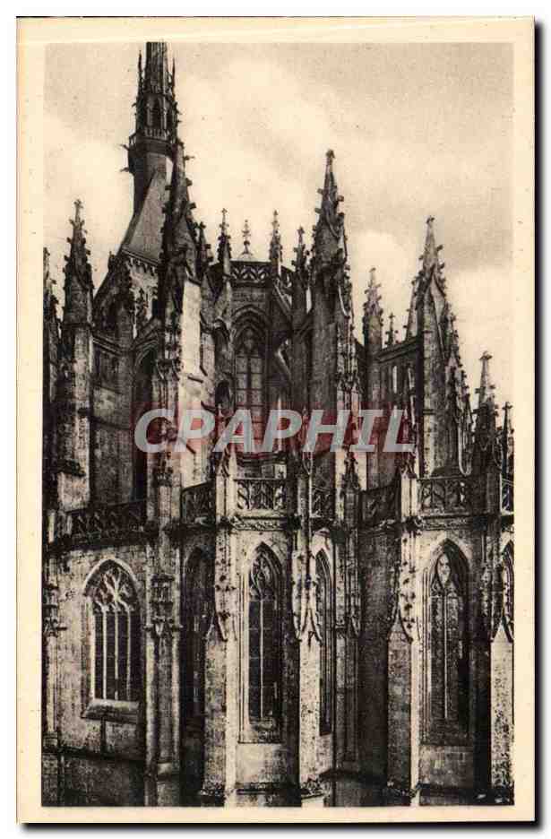Abbaye du Mont-Saint-Michel — vue de la façade gothique — éditeur Serv. Commercial Monument Historiques