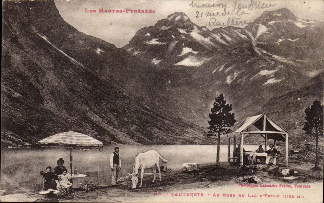 Cauterets - Au Bords du Lac D'Eston - cheval - CPA 