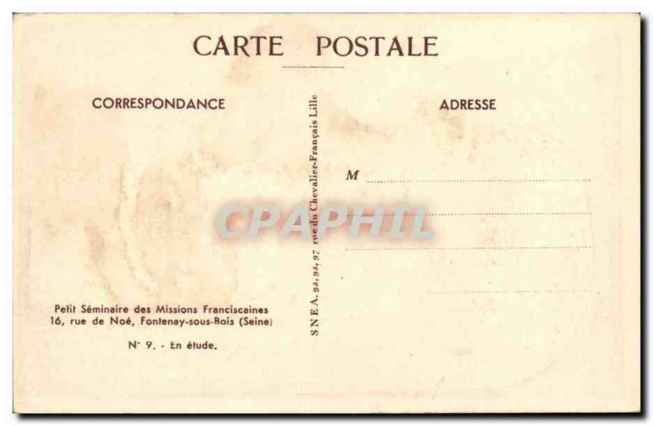 Fantaisie - Enfants - Ecolier - CPA  — Rückseite
