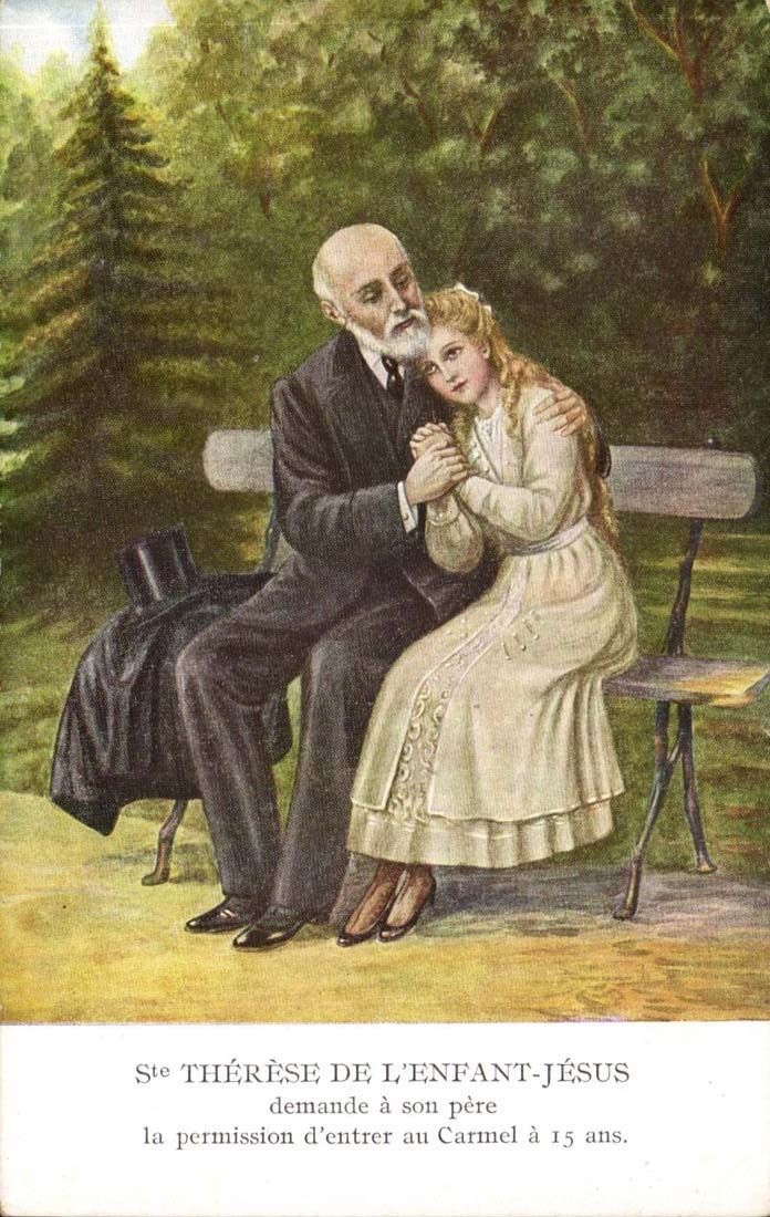 fantaisie - Ste Therese demande a son Pere la permission d'entrer au Carmel a 15 ans - CPA 