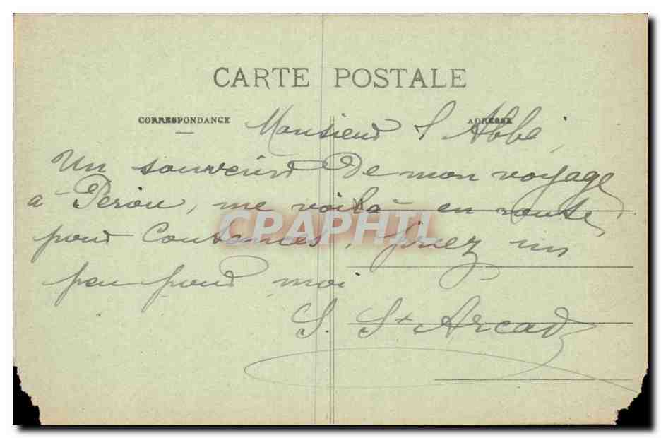 Orne - Perrou - En Promenade - enfants CPA  — Rückseite