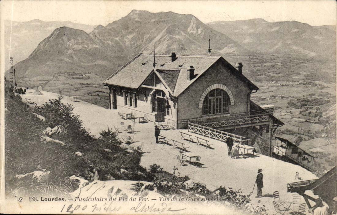 Lourdes - Funiculaire du Pic du Fer - Vue de la Gare CPA 