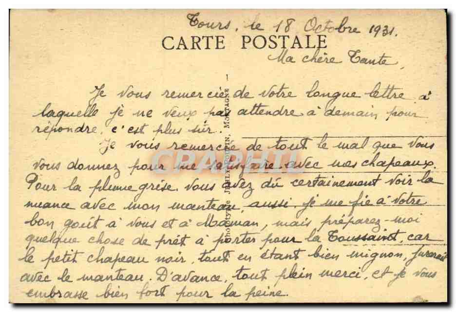 CPA Environs de Fontenay Le roc Saint Luc — Rückseite