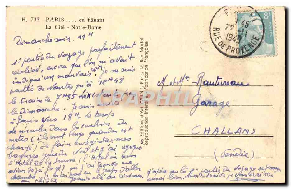 Paris CPA en flanant La cite Notre Dame — Rückseite