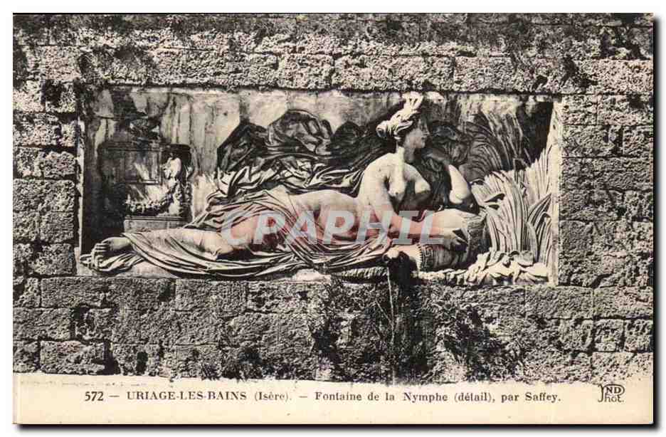 Uriage-les-Bains (Isère) — Fontaine de la Nymphe (détail), par Saffey.