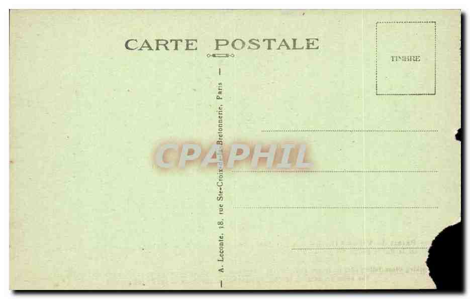 Palais de VERSAILLES — La Galerie des Glaces — éditeur A. Leconte, Paris — Verso