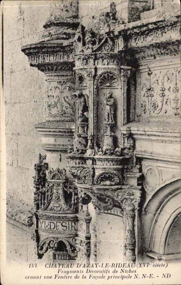 Chateau d'Azay Le Rideau - Fragments Decoratifs de Niches - CPA 
