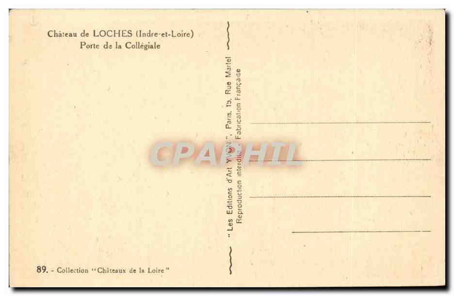 Loches - Porte de la Collegiale - CPA  — Rückseite