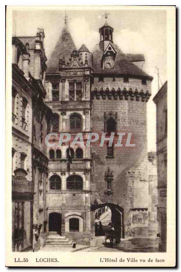 Loches - L'Hotek de Ville vu de tace - CPA 