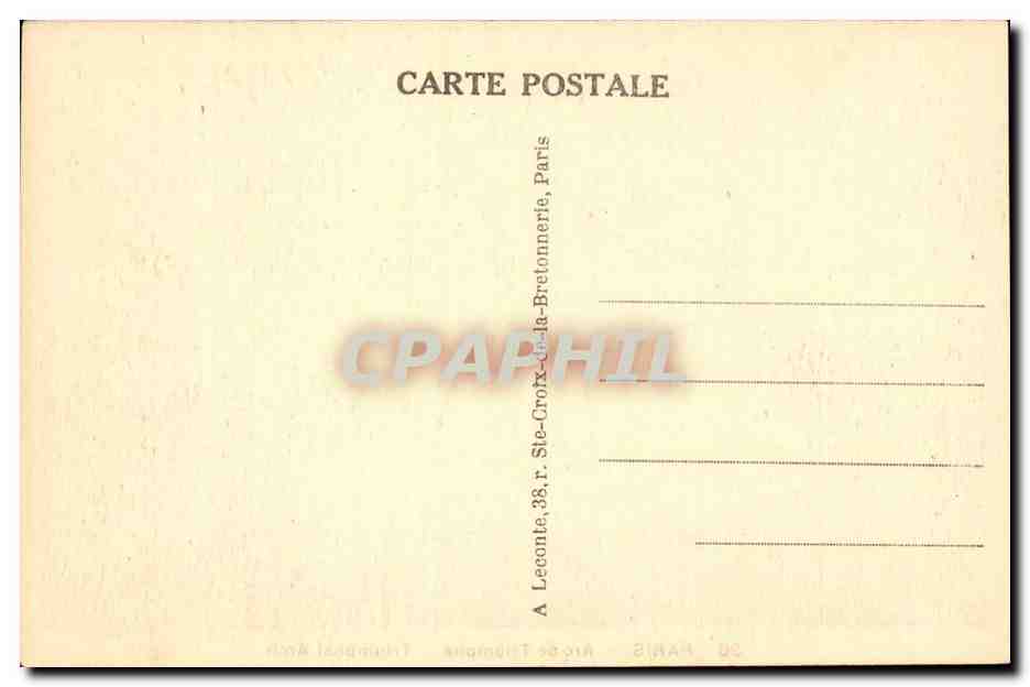 Paris - 8 - Arc de Triomphe - Triumphal Arch - CPA  — Verso