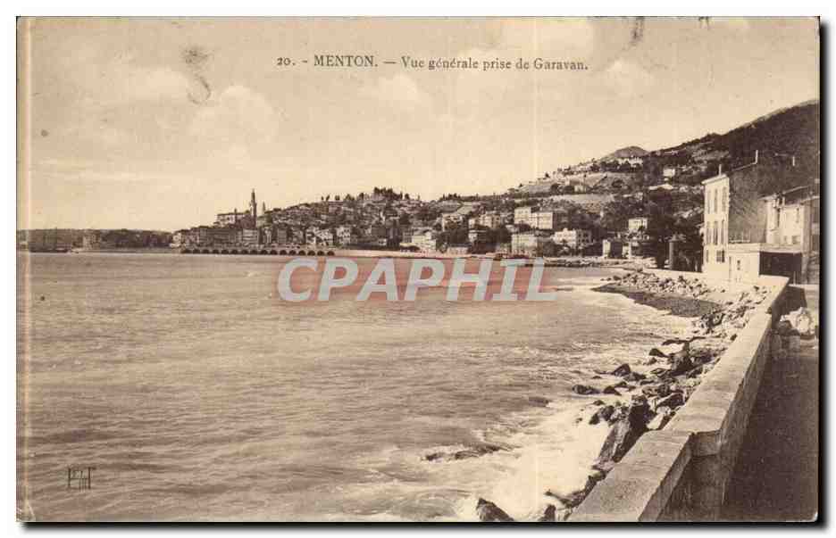 Menton - Vue Generale prise de Garavan - CPA 