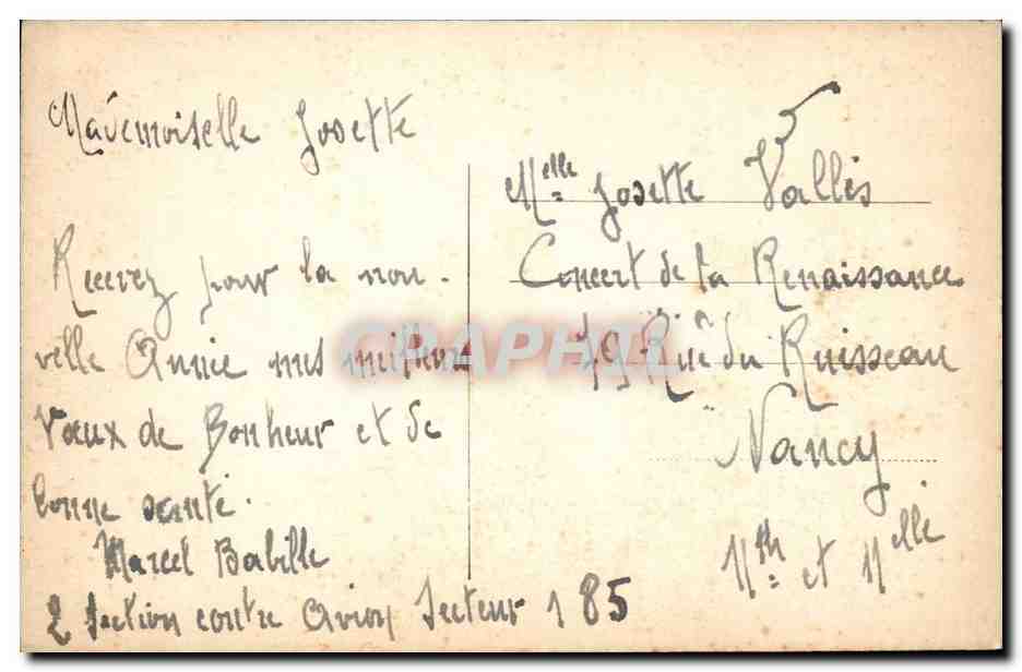 fantaisie - Fete ' Bonne Anne - Panier - Basket filled to the brim with holly flowers and pine branches - CPA  — Verso