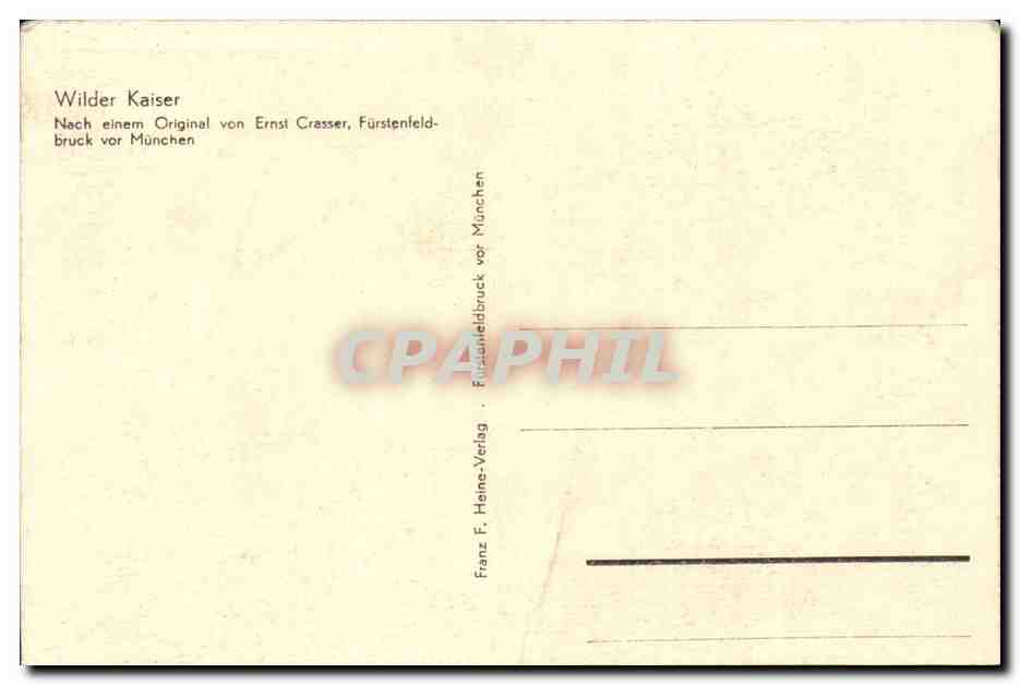 Allemagne - Germany - Deutschland - Wilder kaiser - nach einem Original von Ernst Cresser- CPA  — Rückseite