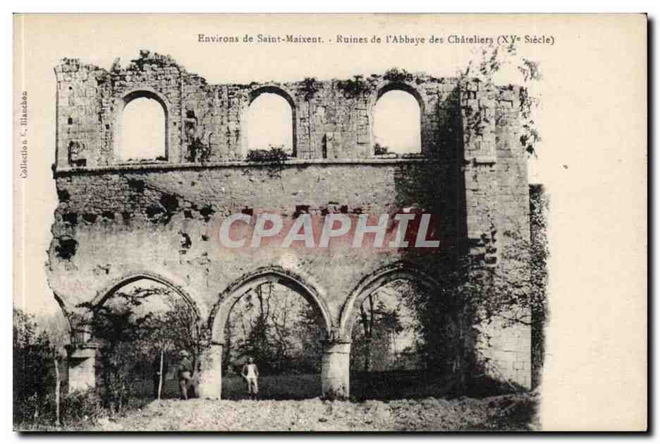 Environs de Saint Maixent CPA Ruines de l'abbaye des Chateliers 