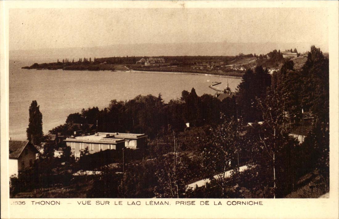 Thonon CPA Vue sur le lac leman Prise de la corniche